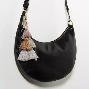 Anthropologie Half-Moon Tasseled Crossbody Bag